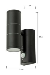 BHS Lighting Delting Up & Down Outdoor Wall Light with Sensor in Black - thumbnail 5
