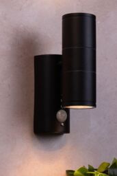 BHS Lighting Delting Up & Down Outdoor Wall Light with Sensor in Black - thumbnail 4