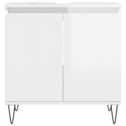 Berkfield Home Bathroom Cabinet High Gloss White 58x33x60 cm Engineered Wood - Size: 58 x 33 x 60 cm - thumbnail 4