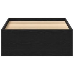 Berkfield Home Bed Frame without Mattress Black Oak 75x190 cm Engineered Wood in Brown - thumbnail 5