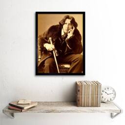 "Artery8 Vintage Oscar Wilde Poet Playwright Legend Irish Framed Wall Art Print in Brown - Size: W12"" x H16""" - thumbnail 2