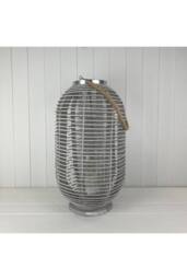 KDMD Greywashed Rattan Lantern in Grey - thumbnail 1