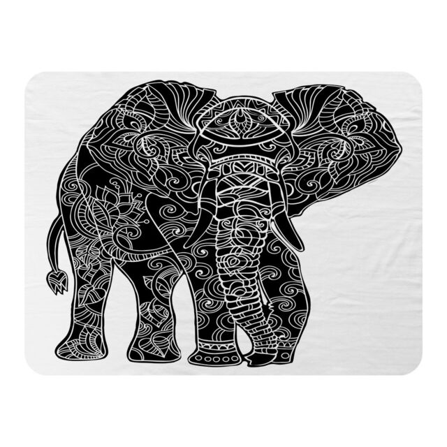 Benjamin Tate Design Elephant Silhouette Blanket in Natural - Size: 120 cm x 150 cm - image 1