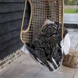 Benjamin Tate Design Elephant Silhouette Blanket in Natural - Size: 120 cm x 150 cm - thumbnail 4
