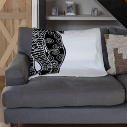 Benjamin Tate Design Elephant Silhouette Blanket in Natural - Size: 120 cm x 150 cm - thumbnail 2