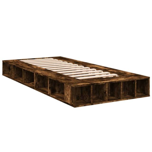 Berkfield Home Durable Bed Frame without Mattress Smoked Oak 90x200 cm in Brown - image 1