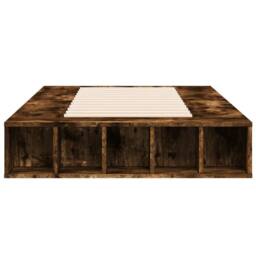 Berkfield Home Durable Bed Frame without Mattress Smoked Oak 90x200 cm in Brown - thumbnail 4