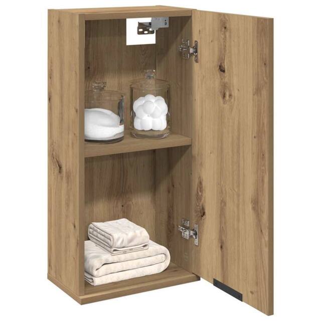 Berkfield Home Wall-mounted Bathroom Cabinet Artisan Oak 32x20x67 cm in Brown - Size: 32 x 20 x 67 cm - image 1
