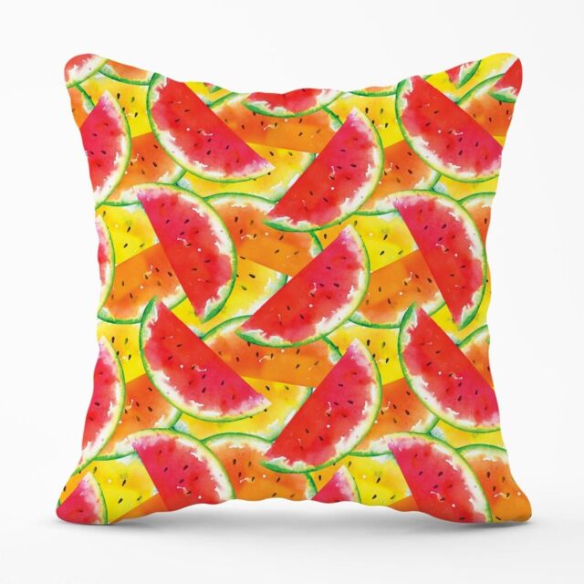 Warren Reed - Designer Melon Print Outdoor Cushion in Red - Size: 60 cm x 60 cm - image 1