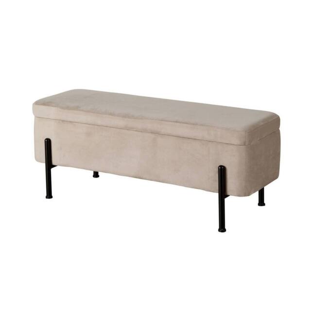 FORGEVIO Storage Grey Metal Legs Compact Space Saving Seat Home Furniture - image 1