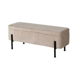 FORGEVIO Storage Grey Metal Legs Compact Space Saving Seat Home Furniture - thumbnail 1
