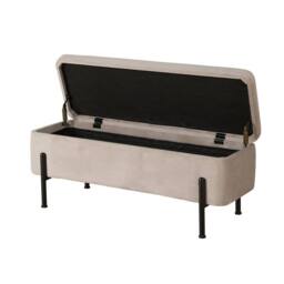 FORGEVIO Storage Grey Metal Legs Compact Space Saving Seat Home Furniture - thumbnail 3