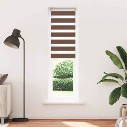 Berkfield Home Zebra Blind Brown 60x230 cm Fabric Width 55.9 cm Polyester - thumbnail 2
