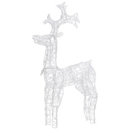 Berkfield Home Reindeer Christmas Decoration 90 LEDs 60x16x100 cm Acrylic - Size: 60 x 16 x 100 cm - thumbnail 5