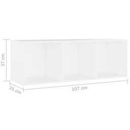 Berkfield Home TV Cabinets 3 pcs White 107x35x37 cm Engineered Wood - Size: 107 x 35 x 37 cm - thumbnail 8
