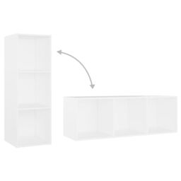 Berkfield Home TV Cabinets 3 pcs White 107x35x37 cm Engineered Wood - Size: 107 x 35 x 37 cm - thumbnail 7
