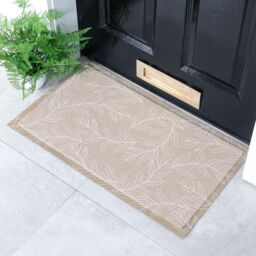 Artsy Mats Mocha Leaf Pattern Indoor Outdoor Doormat (70 x 40cm) in Beige - Size: 40 cm x 70 cm - thumbnail 3