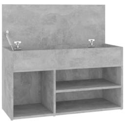 Berkfield Home Shoe Bench Concrete Grey 80x30x45 cm Engineered Wood - Size: 80 x 30 x 45 cm - thumbnail 7