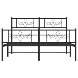 Berkfield Home Metal Bed Frame with Headboard & Footboard Black 5FT King Size - thumbnail 4