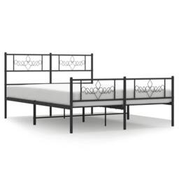 Berkfield Home Metal Bed Frame with Headboard & Footboard Black 5FT King Size - thumbnail 2