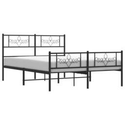 Berkfield Home Metal Bed Frame with Headboard & Footboard Black 5FT King Size - thumbnail 3