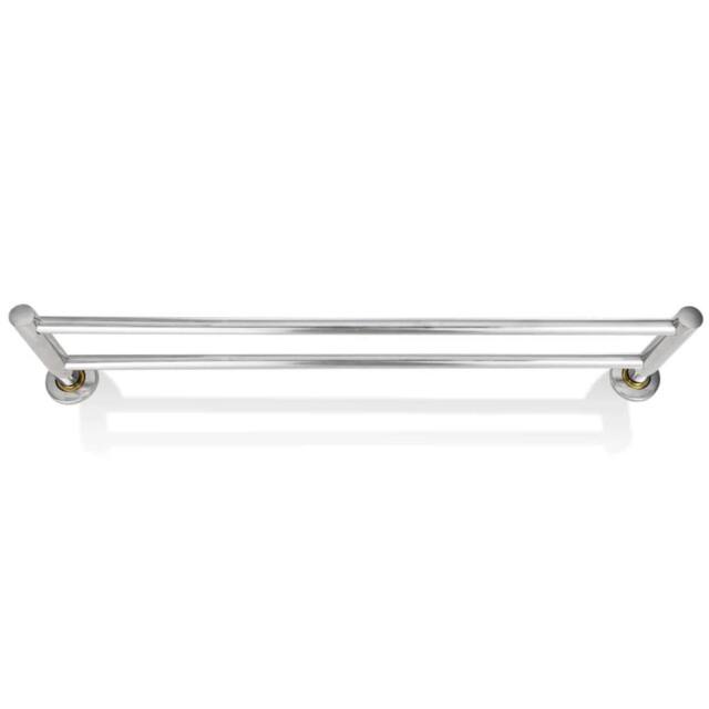 Berkfield Home Stainless Steel Towel Rack 2 Tubes in Silver - image 1