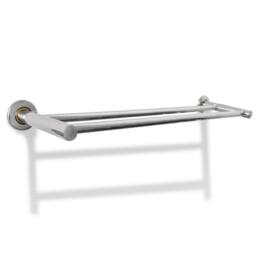 Berkfield Home Stainless Steel Towel Rack 2 Tubes in Silver - thumbnail 3