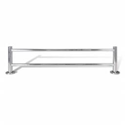 Berkfield Home Stainless Steel Towel Rack 2 Tubes in Silver - thumbnail 4
