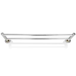 Berkfield Home Stainless Steel Towel Rack 2 Tubes in Silver - thumbnail 1