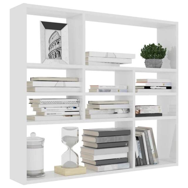 Berkfield Home Wall Shelf White 90x16x78 cm Engineered Wood - Size: 90 x 16 x 78 cm - image 1