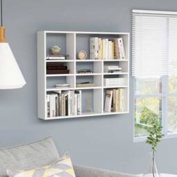 Berkfield Home Wall Shelf White 90x16x78 cm Engineered Wood - Size: 90 x 16 x 78 cm - thumbnail 2