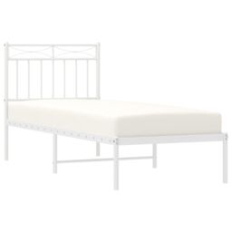 Berkfield Home Metal Bed Frame with Headboard White 80x200 cm - thumbnail 3