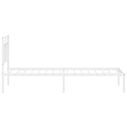 Berkfield Home Metal Bed Frame with Headboard White 80x200 cm - thumbnail 6