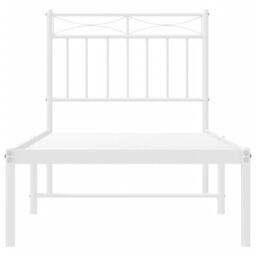 Berkfield Home Metal Bed Frame with Headboard White 80x200 cm - thumbnail 5