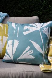 Fusion 'Alma Outdoor' Water & UV Resistant Garden Filled Bench Cushion in Teal - Size: 43 cm x 43 cm - thumbnail 2