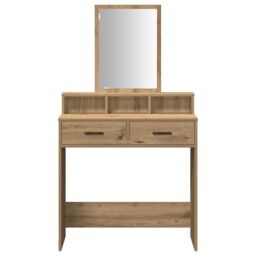 Berkfield Home Dressing Table with Drawers - Artisan Oak - 79x41x140 cm in Brown - Size: 79 x 41 x 140 cm - thumbnail 6