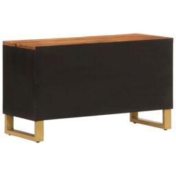 Berkfield Home TV Cabinet Brown & Black 80x31.5x46 cm Solid Wood Mango - thumbnail 6