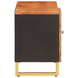 Berkfield Home TV Cabinet Brown & Black 80x31.5x46 cm Solid Wood Mango - thumbnail 5