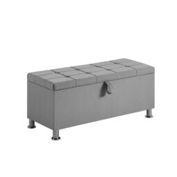 Home Discount Vida Designs Valencia Storage Ottoman Velvet Fabric UKFR Furniture in Light Grey - thumbnail 8