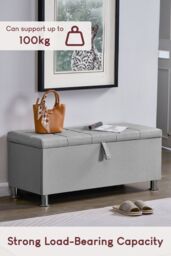 Home Discount Vida Designs Valencia Storage Ottoman Velvet Fabric UKFR Furniture in Light Grey - thumbnail 7