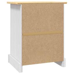 Berkfield Home Bedside Cabinet Mexican Pine Corona Range White 53x39x66 cm - Size: 53 x 39 x 66 cm - thumbnail 6