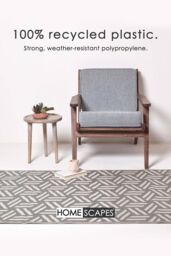 Homescapes Luxury Outdoor Rug Waterproof Reversible, Grey Luna Geometric - Size: 120 cm x 180 cm - thumbnail 3