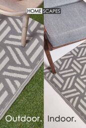 Homescapes Luxury Outdoor Rug Waterproof Reversible, Grey Luna Geometric - Size: 120 cm x 180 cm - thumbnail 5