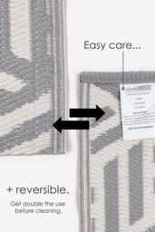Homescapes Luxury Outdoor Rug Waterproof Reversible, Grey Luna Geometric - Size: 120 cm x 180 cm - thumbnail 6