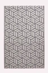 Homescapes Luxury Outdoor Rug Waterproof Reversible, Grey Luna Geometric - Size: 120 cm x 180 cm - thumbnail 1