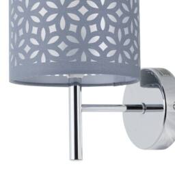 First Choice Lighting Set of 2 Brea - Chrome Wall Lights with Grey Cut Out Shade in Silver - thumbnail 3