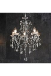 Netlighting Tabitha 5 Light Bathroom Ceiling Pendant Light Chrome Clear Crystal (K9) Glass Detail IP44 G9 - thumbnail 2