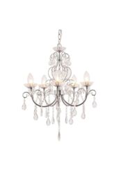 Netlighting Tabitha 5 Light Bathroom Ceiling Pendant Light Chrome Clear Crystal (K9) Glass Detail IP44 G9 - thumbnail 1