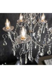 Netlighting Tabitha 5 Light Bathroom Ceiling Pendant Light Chrome Clear Crystal (K9) Glass Detail IP44 G9 - thumbnail 5