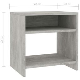 Berkfield Home Bedside Cabinet Concrete Grey 40x30x40 cm Engineered Wood - Size: 40 x 30 x 40 cm - thumbnail 6